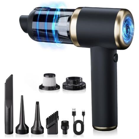 QORVA-Aspirateur de voiture sans fil, aspirateur à main haute puissance et dépoussiéreur, mini souffleur portable avec batterie et plusieurs buses pour voiture, maison