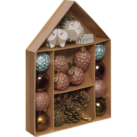 Set sdn 26 pezzi pinia legno - Atmosphera créateur d'intérieur