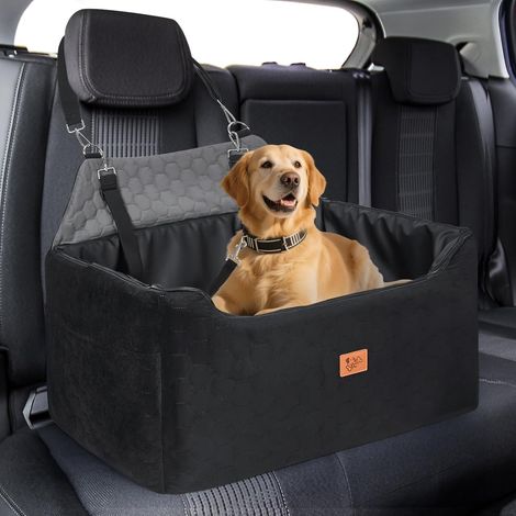 Siège Auto pour Chien 78x55x53cm, Rehausseur Amovible et Lavable pour Chiens de Moyenne et Grande Taille, Laisse Incluse, Siege Auto Grand Chien Plus Lourds (avec Housse en Cuir Imperméable) (1/5)