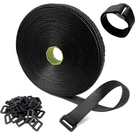 10m nylon cable ties, cut to the desired length, with 50 loops, reusable (1/5)