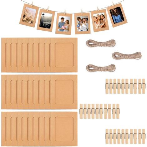 30 Pièces Cadres Photo en Papier Kraft, 15,5 X 11,5 cm Guirlandes Photos (1/5)