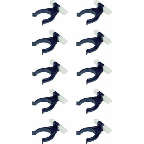 10x Clip de plinthe avec base à queue de sapin en plastique noir Ø 34mm Pied Meuble Cuisine Salle de bain Fixation