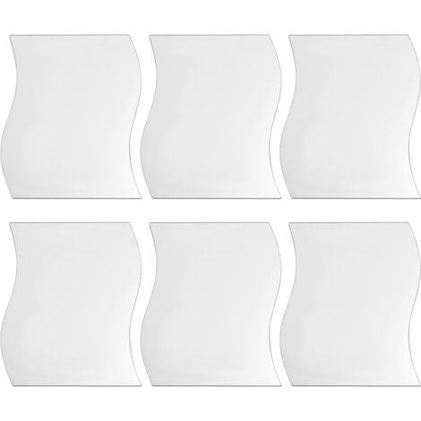 6pcs Miroir de Mur Carree Autocollant Motif d'Argent Murales Style Chambre d'enfant Decoration