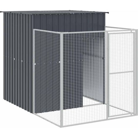 Niche pour chien avec cour anthracite 165x251x181 cm