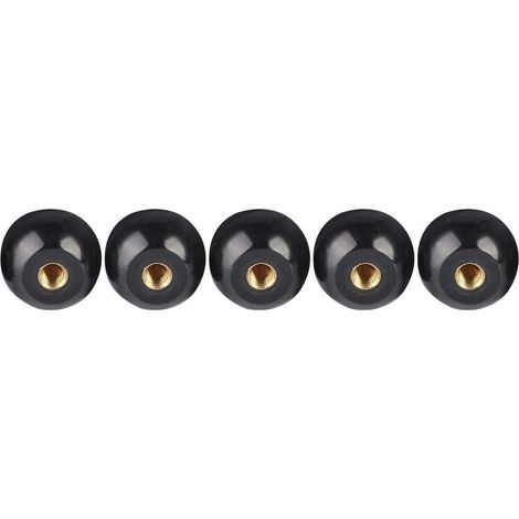 Lntyq 5 Pcs Boule Levier Bouton 40mm Diamètre M12 Filetage Femelle Noir Bakélite Boule Levier Bouton Cuivre Insérer Machine Outil De Remplacement (1/5)