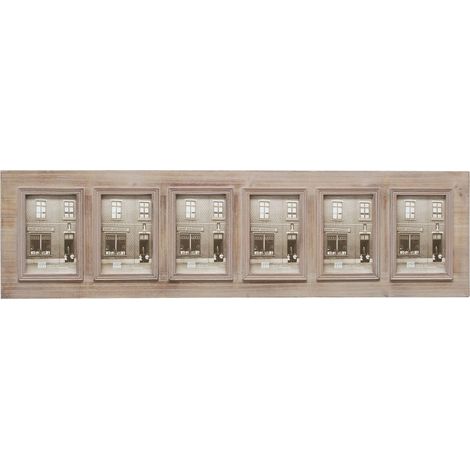 Cadre Photo pour 6 Photos Bois Naturel 10 x 15 cm