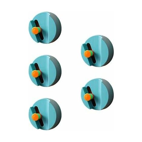 5 pièces rond bleu clip mural viscose vadrouille crochet porte-vadrouille sans poinçon porte-balai HANBING (1/5)