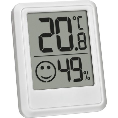 TFA Dostmann termometro da interno de umidità digitalemetro, 30.5060.02, termometro ambiente, igrometro, misura de umidità e temperatura, per clima interno controllo, incl. batteria, colore