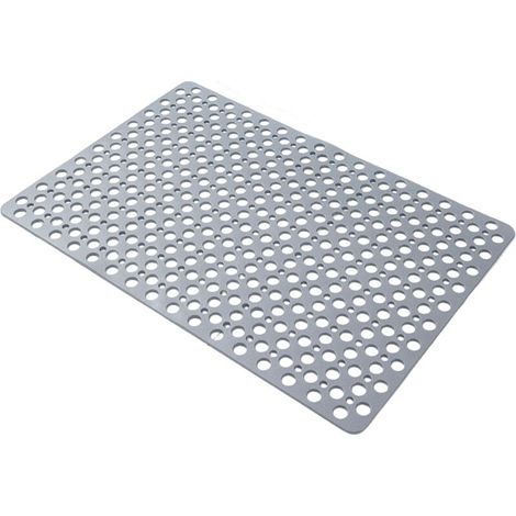 Rutschfeste Badematte, Duschmatte aus TPE mit Saugnäpfen und Abflusslöchern, grau, 43 x 75 cm (1/5)
