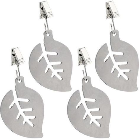 Pesi per tovaglie in acciaio inox, clip per tovaglie, 4 pezzi, robusti, per tovaglie da picnic, colore argento, per uso esterno, feste in giardino, decorazioni (1/5)