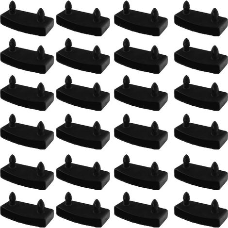 Lot de 12 supports de lattes de lit de rechange en plastique de 55 à 57 mm, supports noirs (1/4)