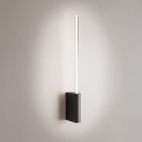 Brilliant Lampada da Parete LED 1 Luce in Alluminio Verniciato Nero, Design Cilindrico, Tecnologia Dimmerabile TRIAC, Altezza 50,7 cm, IP20 (1/2)