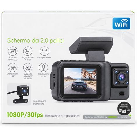 Dash Cam Auto WiFi 1080P 3 Camere Schermo 2" Grandangolo 130° (1/5)