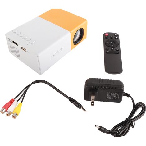 Projecteur LED Portable HD - Home Cinéma Couleurs Réelles pour Smartphone, Prises CN 220V, Blanc Jaune (1/5)