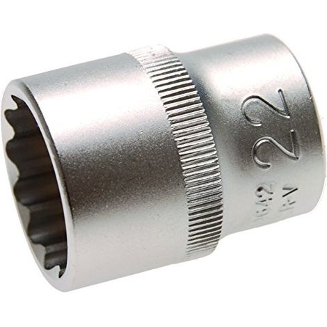 BGS Steckschlüssel-Einsatz Zwölfkant Antrieb Innenvierkant 12,5 mm (1/2") SW 22 mm - 10642