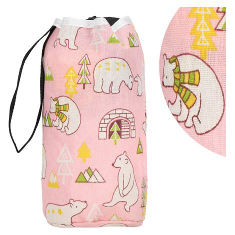 SPRINGOS Spielzeugbeutel mit integrierter Matte Tasche mit Tragegriff 11 x 20 cm Bären-Design Packbeutel mit Kordelzug