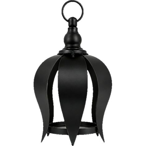 Bougeoir arqué en métal noir, à fixer au mur ou à poser sur une table, idéal pour une entrée, un salon, un porche ou un jardin. (1/5)