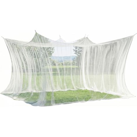 Moustiquaire voyage XXL 300x500x250cm – lit double/camping, protection insectes – extérieur – blanc (1/5)