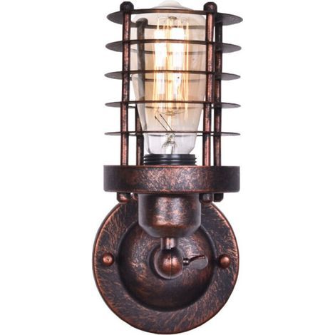 Applique murale en fer de style nordique E27, lampe murale en métal d'ambiance de haute qualité, lampes à lave enfichables, convient pour chambre, café, bar, appareils électroménagers (1/4)
