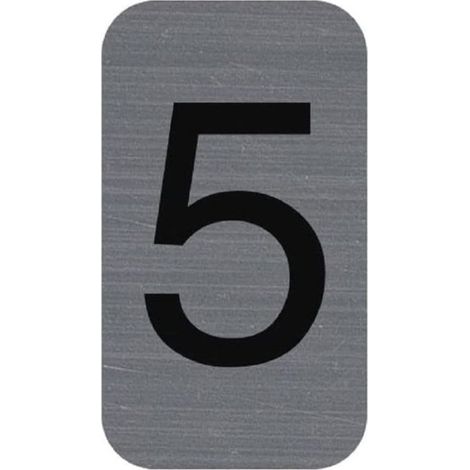 Plaque de signalisation - EXACOMPTA - Chiffres 5 - 25 x 44 mm - Gris - Finition Mat (1/4)