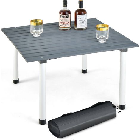 Montage simple, table de camping pliante avec sac de transport, 4 places, plateau enroulable pour pique-nique (1/5)