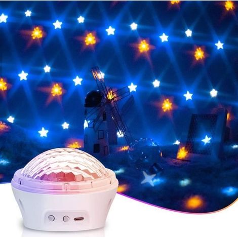 Projecteur LED Veilleuse Ciel Etoile avec Minuterie et 4 Modes de projections dynamiques - Blanc - 0.25kg (1/4)