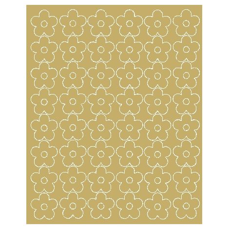 Flores adhesivas de pared de 3 cm, 48 unidades, acabado dorado brillante.