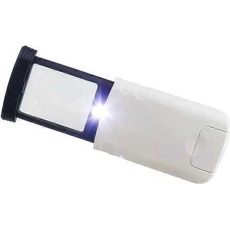 4-fache Vergrößerungslupe mit 3 LED-Leuchten – Faltbares Taschenmikroskop für Schmuckanalyse und Bastelarbeiten (Tragbare beleuchtete Lupe mit HD-Linse) (1/4)