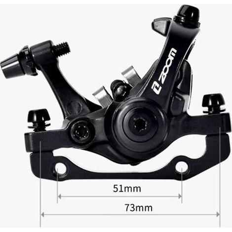 Zoom Fahrrad-Scheibenbremse, mechanisch, für Mountainbike und Rennrad, Doppelbremse, schwarz, vorne