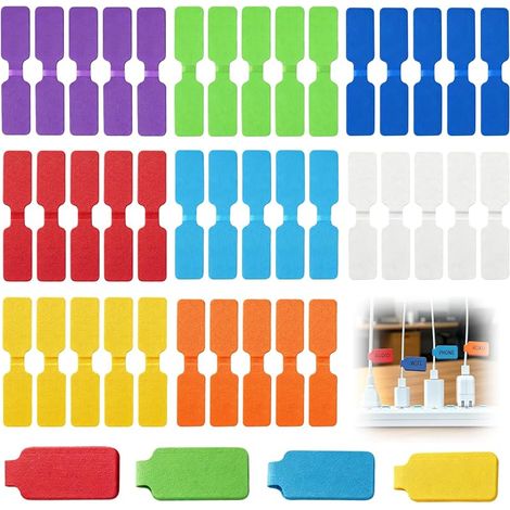 40 Étiquettes de Câble Réutilisables en Nylon Multicolores - Marquage Inscriptible avec Fermeture pour Gestion des Câbles de Bureau, Chargeurs et Réseau Informatique (1/5)