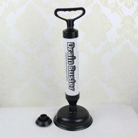 Puissant Déboucheur de Toilettes avec 2 Ventouses, Haute Pression en ABS pour Salle de Bain, Toilettes, Baignoire, Douche, Lavabo