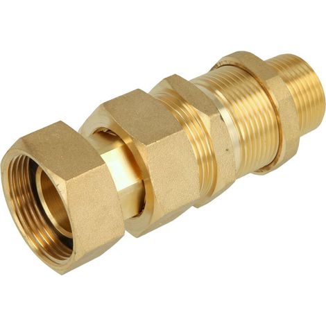 Raccord pour compteur eau, laiton entrée Qn 2,5 - 3/4’’ FM x 1’’ FF