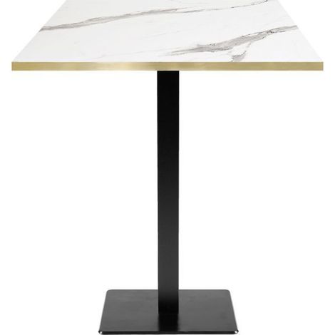 Mange-debout 70 x 70 cm - modèle Milan marbre blanc chants laiton
