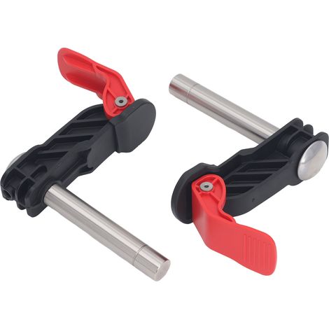 Lot de 2 étau rapide banc bois inox et plastique pour établi et rainure fixation plaque et rail guide 19mm (1/5)