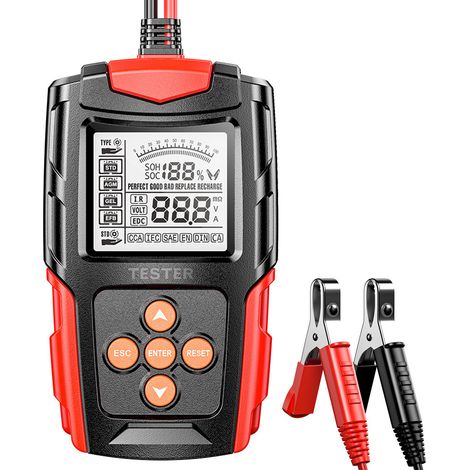 Testeur de batteries au plomb 12 V/24 V, analyseur de batteries automobiles, mesureur de résistance interne CCA (1/5)