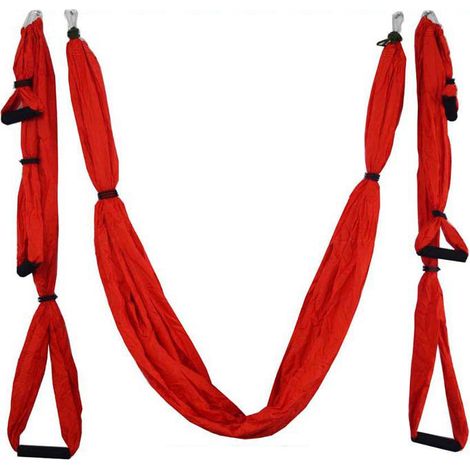 Juego completo de 6 asas para yoga aéreo, hamaca antigravedad, columpio de techo, trapecio volante, inversión, hogar (1/5)