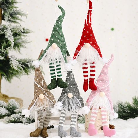 Jeffergarden Décorations de Noël Haobei, suspension de lampe en forme de pied de vieil homme de la forêt, style créatif et original, couleur kaki.
