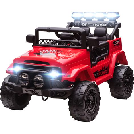 AIYAPLAY Auto Elettrica per Bambini con Fanali, Clacson e Cintura Rosso