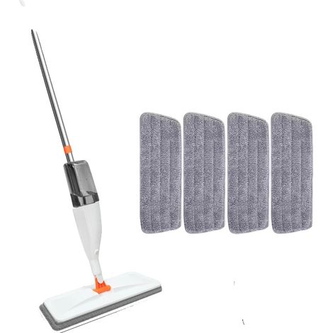Mocio spray, panno in microfibra, design leggero, mocio - 5 panni - ganci (1/2)