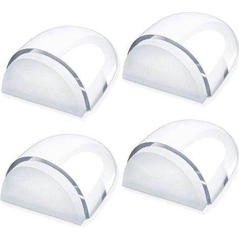 Un ensemble de 4 butées de porte adhésives transparentes pour protéger les portes, les murs, les sols et les parquets. (1/4)