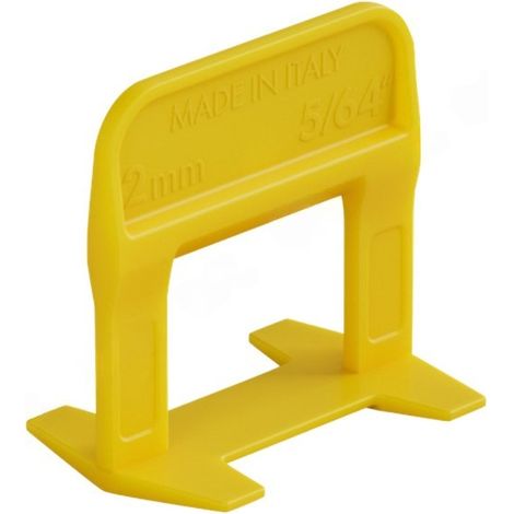 BASE LIVELLANTE CON FERITOIA PER CUNEO 'RLS EVO' H. mm 12 - fuga 2,0 mm - cf. 500 pz - col.giallo  - RAIMONDI