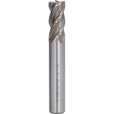 Fraise 4 dents en acier rapide à tige droite, coupe de finition 12x12x26x83mm pour défonçage et fraisage (1/5)