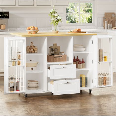 Mobile cucina con piano ribaltabile e ruote OKMYHOME (1/5)