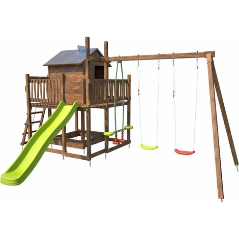 Aire de jeux pour enfant maisonnette avec portique - COTTAGE