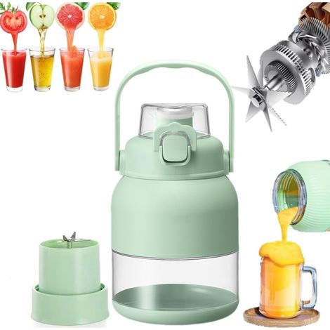 Spremiagrumi elettrico da 800 ml, mini frullatore portatile, tazza spremiagrumi personale da viaggio a freddo, tazza spremiagrumi senza fili multifunzionale di grande capacità. (1/4)