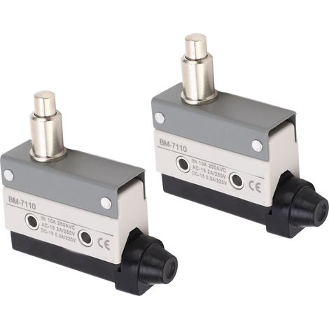 Lot de 2 interrupteurs fin de course étanches à broche réglable momentanés NO+NC 250V AC (1/5)