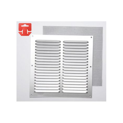 Rejilla con Mosquitera Aluminio 0.6 Natural 200x200mm (G)