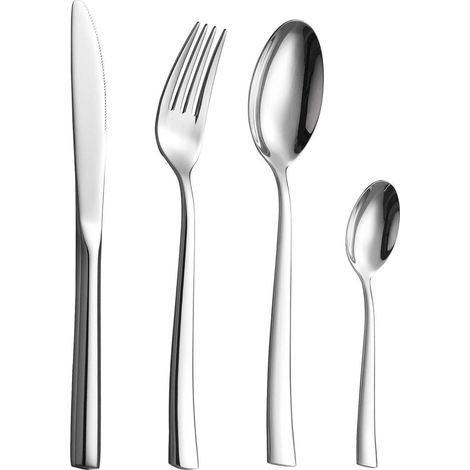 Besteckset 24teilig Edelstahl 6er 24 Stück für 6 Personen Silber