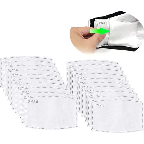Filtres à charbon actif 5 couches, papier filtrant remplaçable (100 pièces) (1/3)