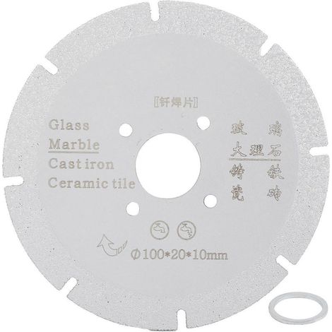 Disque de coupe diamant brasé pour marbre, meule de polissage et de meulage, outils de quincaillerie, argent, 100 x 20 x 10 (1/4)
